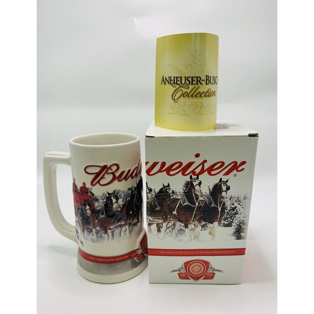 2011 Budweiser Holiday Stein Clydesdales Strength Power Beauty Includes Box COA